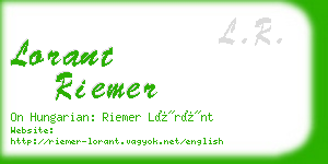 lorant riemer business card